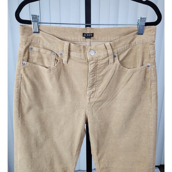 J. Crew Corduroy Pants High-rise Slim Demi-boot Cotton Blend Tan Size 29P - Picture 3 of 11